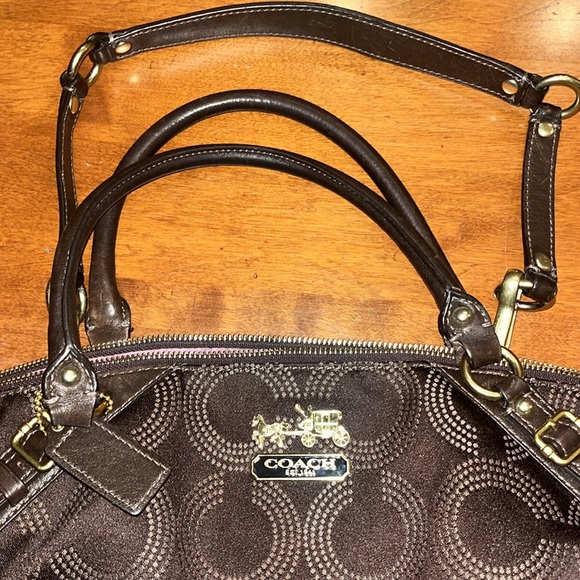 Coach Madison dotted brown satchel - Picture 6 of 15